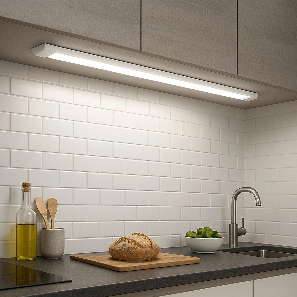 Trade Shop - Plafoniera Lineare Led Slim 40 W 90cm Tecnologia Cct Switch Alta Luminosità Ip20 Pf-90-3c -