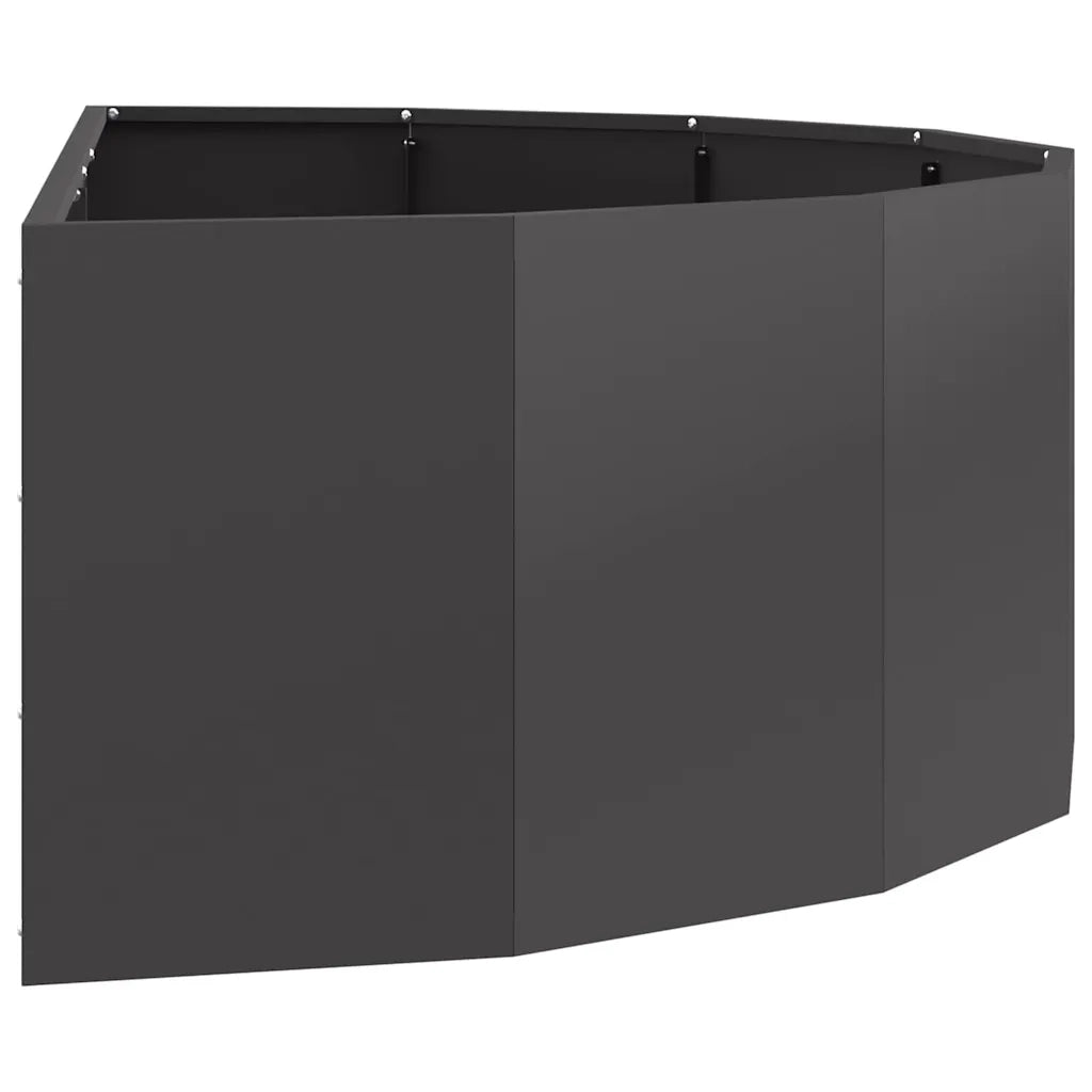 Fioriera semi-tonda moderna da esterno 120 x 60 x 35 cm in acciaio nero 02_0052922