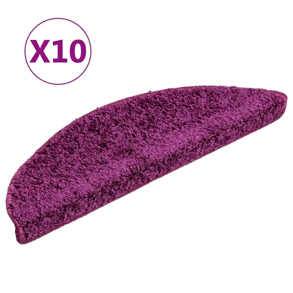 Tappetini per scale 10 pz | Gradini per Scale 56x17x3 cm Viola Semicircolari