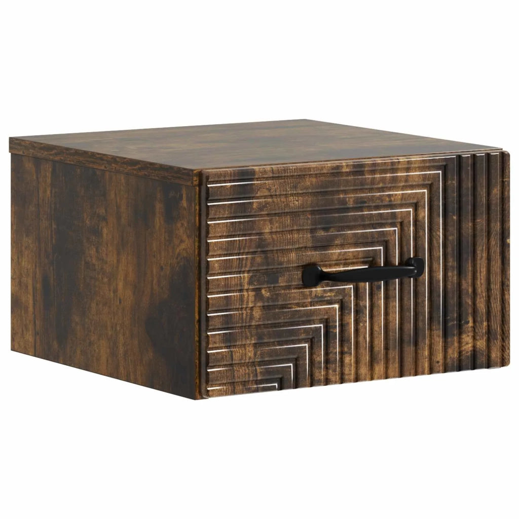 Mobiletto da notte a muro Rovere Fumo 34,5 x 33 x 20 cm 898605