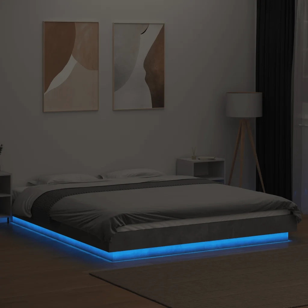 Giroletto Luci LED Grigio Cemento 150x200 cm Legno Multistrato 3281094