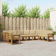 Set di divani da esterno con cuscino 10 pcs Naturale e Beige 3367061