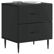 Comodino | Armadio da Notte | Mobiletto da notte Nero 43 x 34,5 x 47,5 cm Legno ingegnerizzato