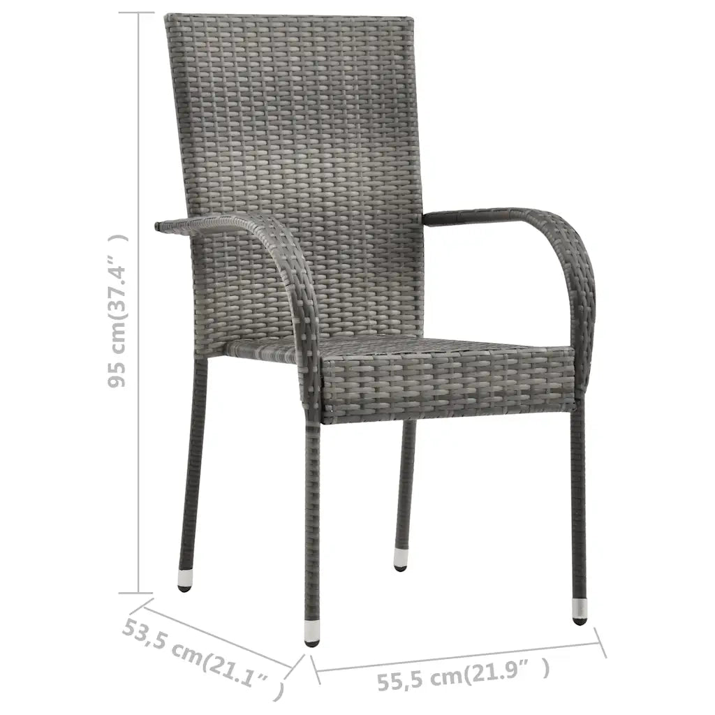 Set Mobili da Pranzo per Giardino 3 pz Grigio 3067691