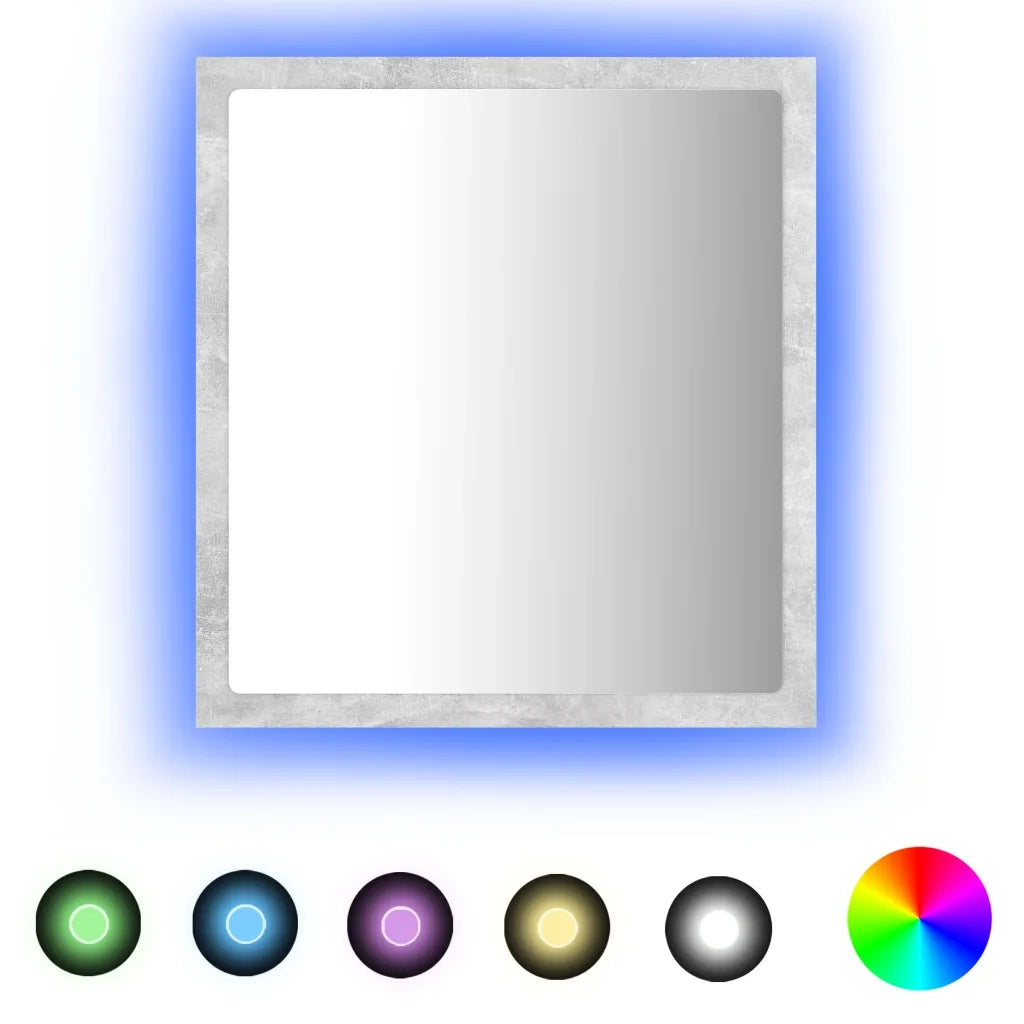 Specchio da Bagno a LED-Specchio per Bagno Grigio 40x8,5x37 cm in Acrilico