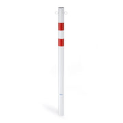 Andrys Paletto Segnaletico con Anelli Diametro 6cm Altezzi 120cm Bianco/Rosso