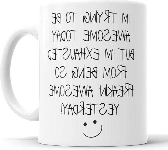Tazza Ceramica per Amici con Messaggio Sarcastico per un Giorno Speciale
