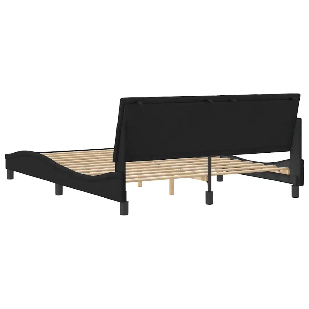 Giroletto senza Materasso-Struttura Letto Hanko Nero 160x200 cm in Velluto