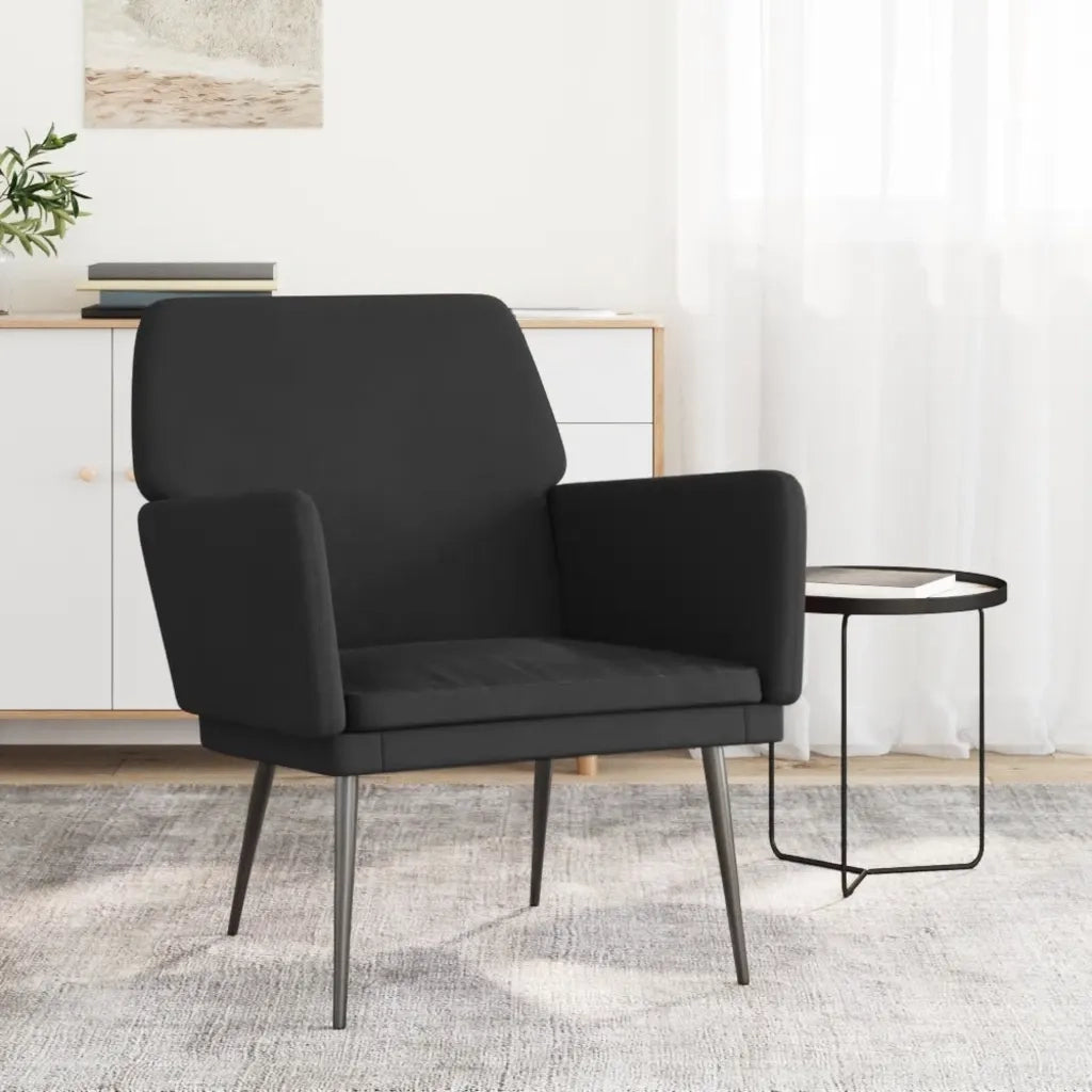 Poltrona | Sedia Relax Nera 62x79x79 cm Velluto