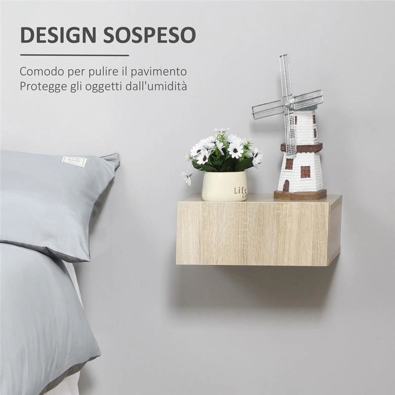SET 2 COMODINI SOSPESI IN LEGNO COLORE LEGNO