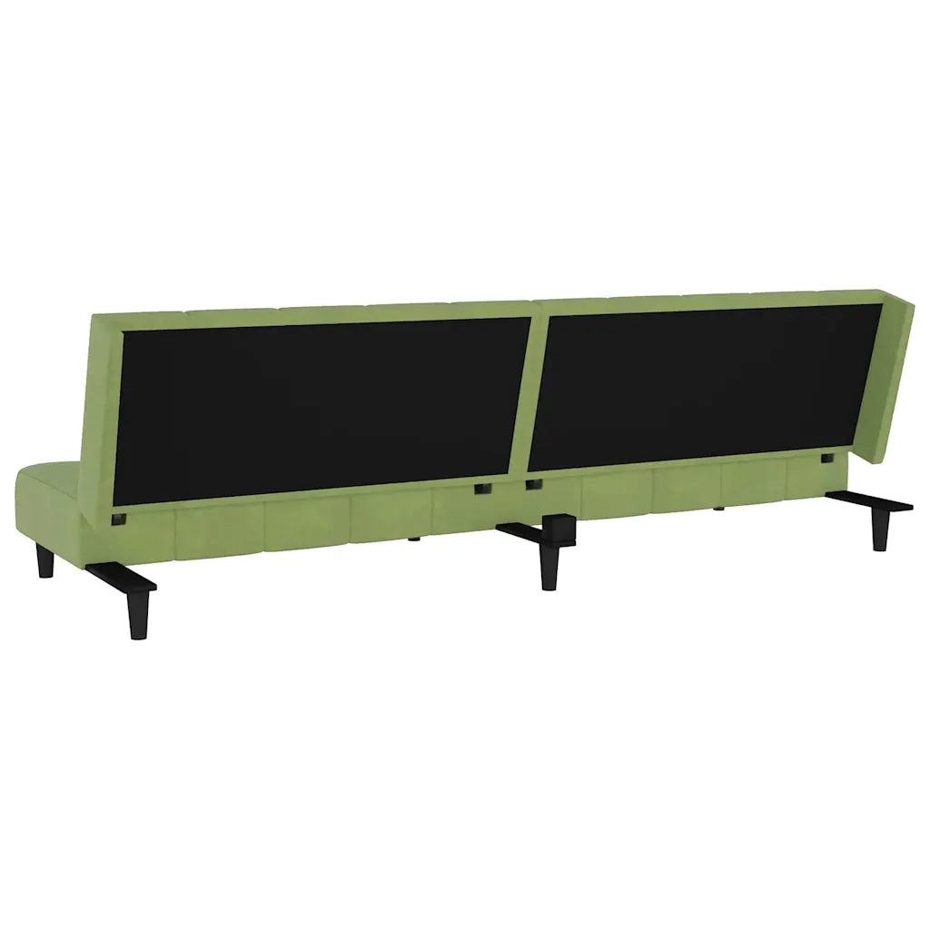 Divano letto | Sof¨¤ letto | Letto singolo a 2 Posti Verde Chiaro in Velluto