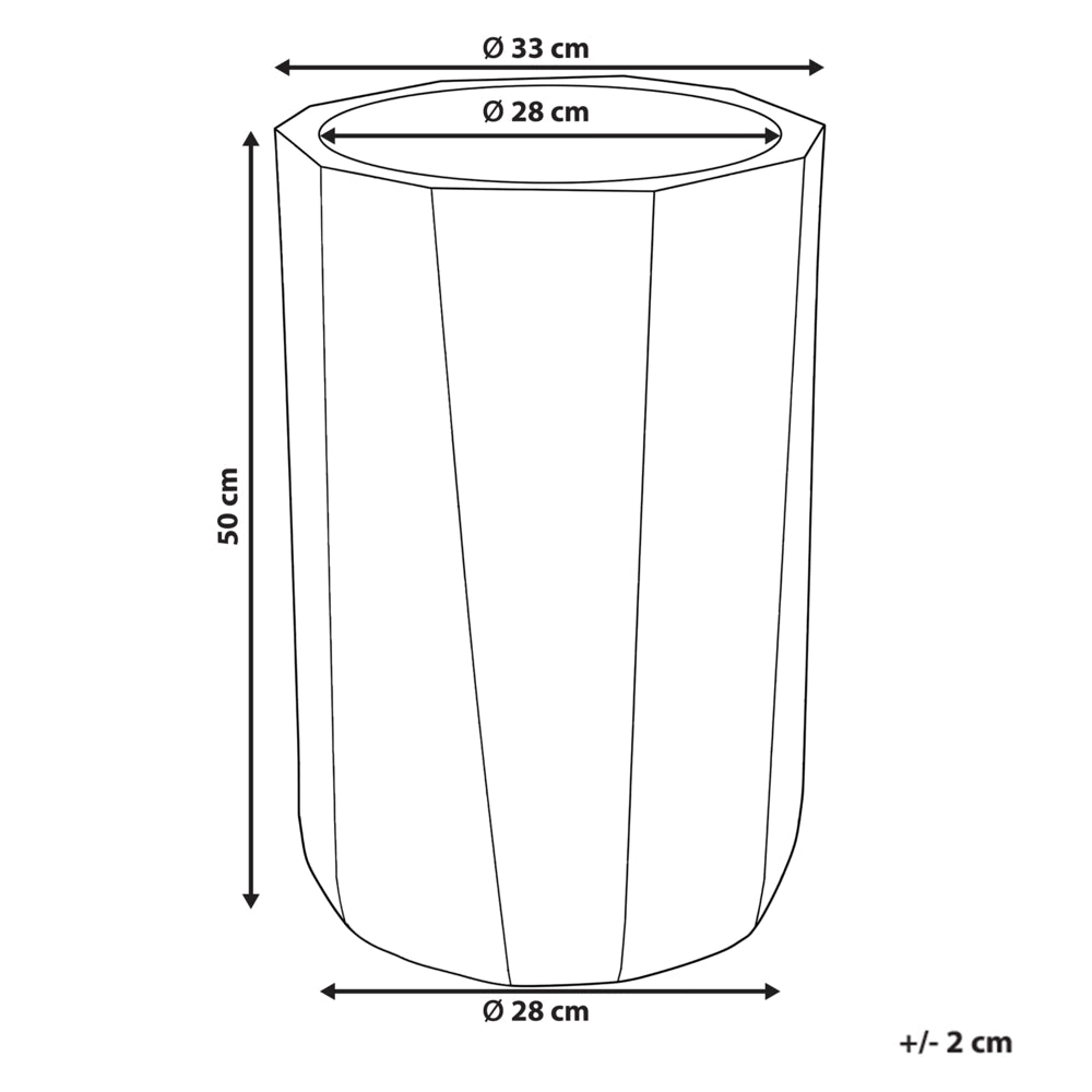 Vaso per piante in cemento e fibra di vetro tortora 33 x 50 cm da interno ed esterno