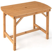 Tavolo da pranzo in legno di abete per esterni, Tavolo per patio con foro per ombrellone da 4-6 persone Naturale