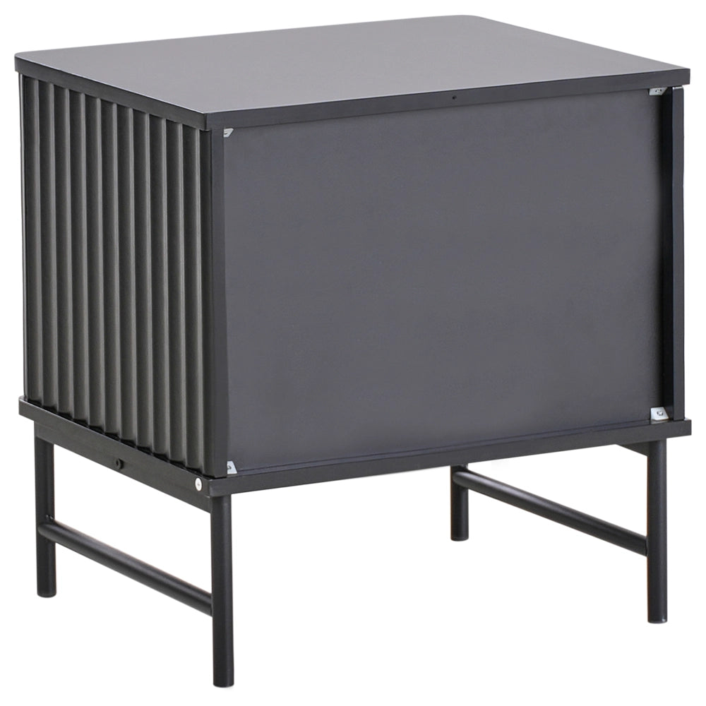 Comodino con 2 cassetti Nero stile moderno