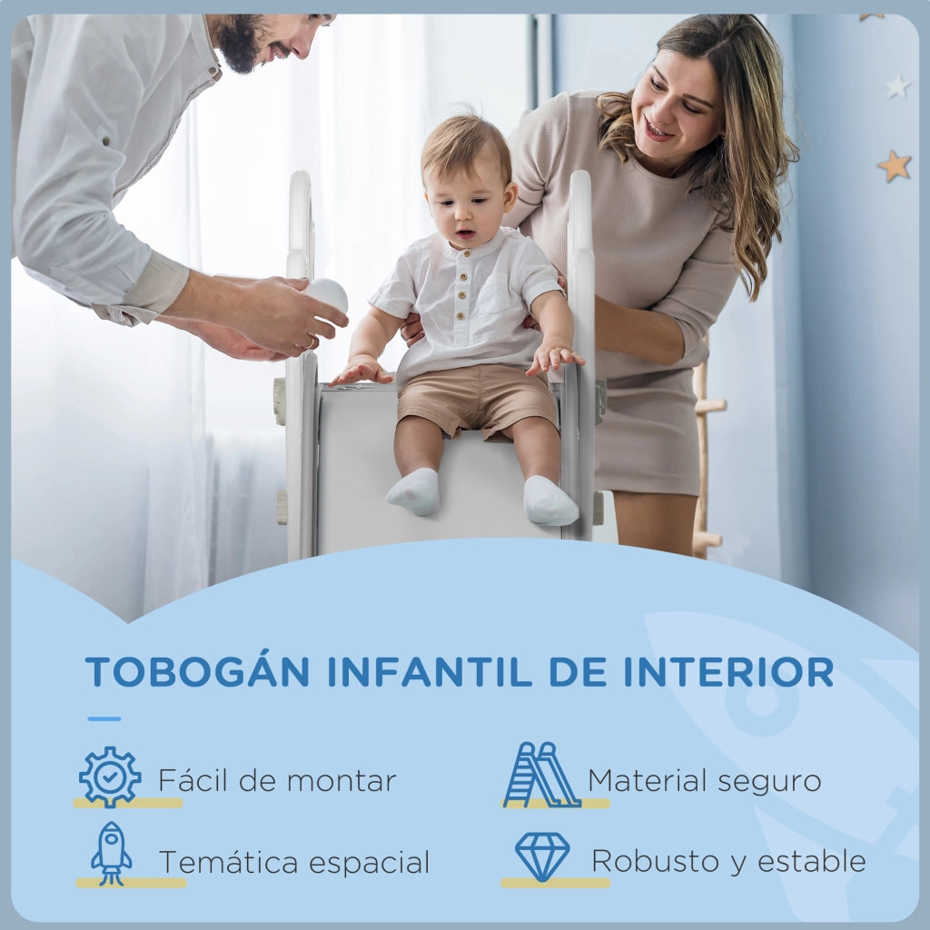Scivolo per bambini 18-36 mesi ¨C Xylo ¨C 3 gradini antiscivolo grigio 157x46,5x80 cm