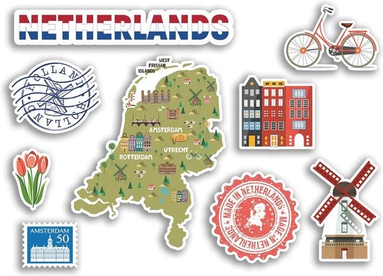 Etichette in vinile con temi olandesi - Sticker per uso creativo