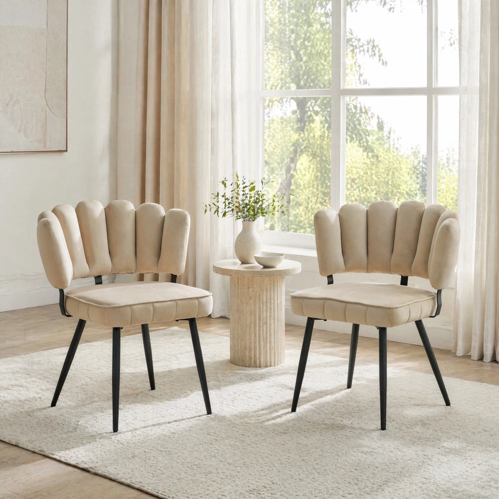 SEDIA da pranzo Set da 2 pezzi 80 cm in velluto nero e metallo