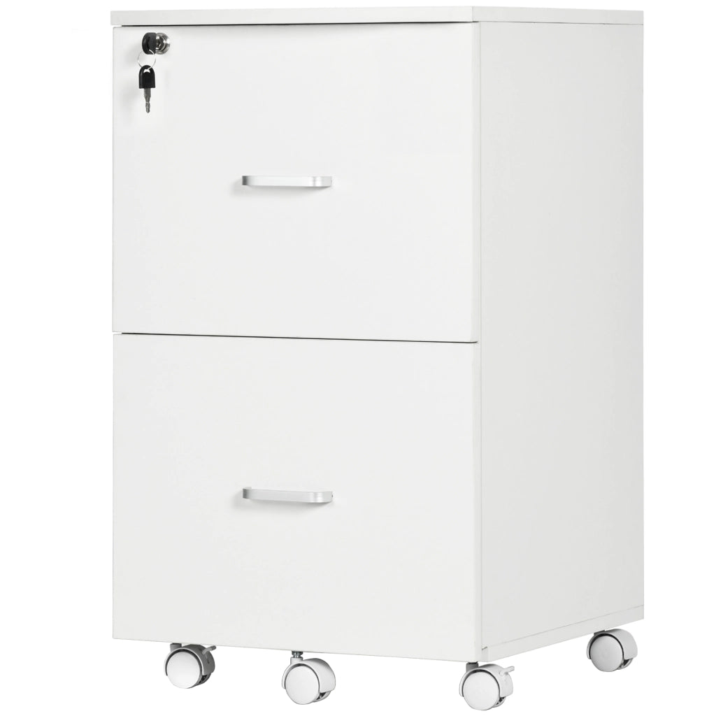 Cassettiera Ufficio con Rotelle ¨C Xylo ¨C 2 Cassetti MDF Bianco 43x45x72cm