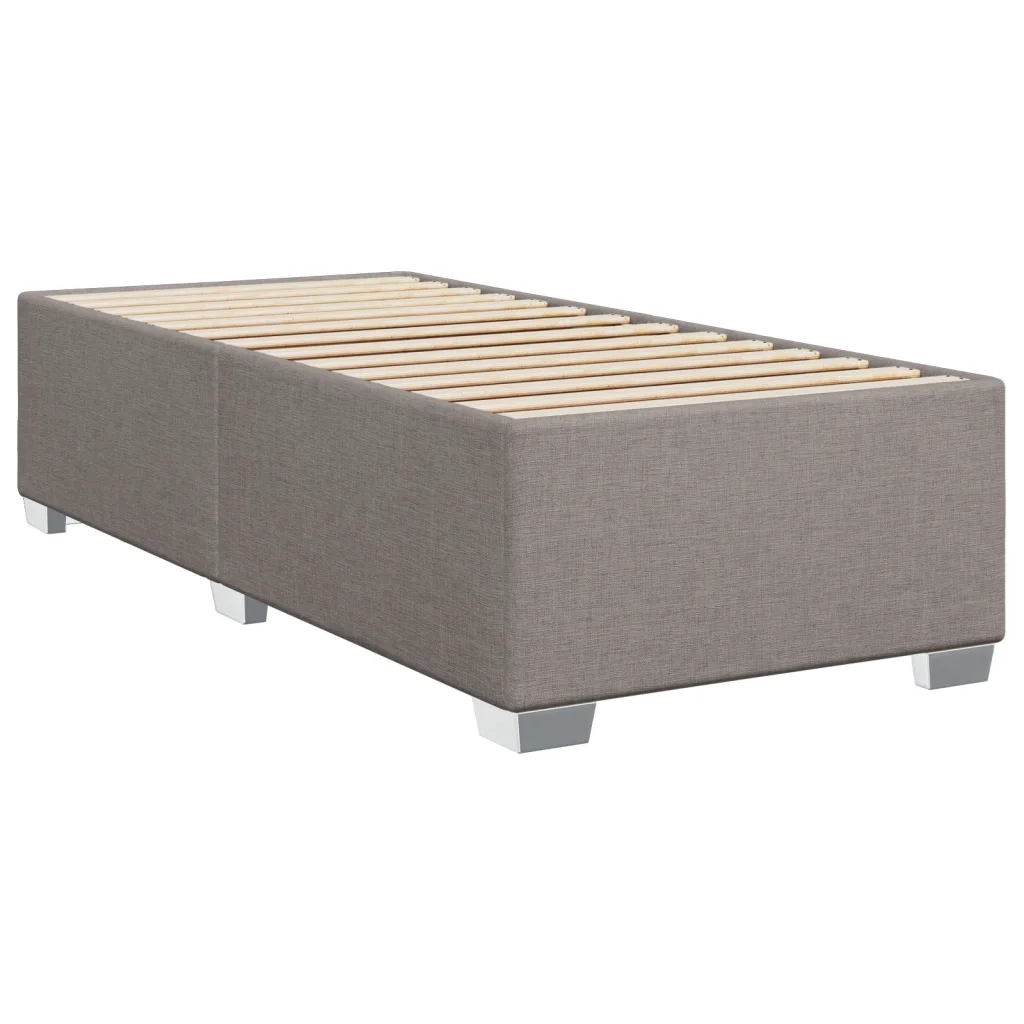 Giroletto a Molle con Materasso-Struttura Letto Tortora 90x190 cm in Tessuto 948331