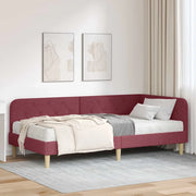 Cornice del letto ad angolo Rosso Vino 100 x 200 cm Tessuto