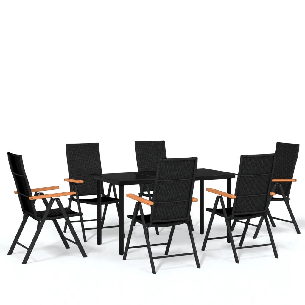 Set da Pranzo da Giardino 7 pz Nero 3099116