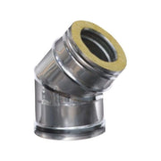 MARAL Gomito inox settori 45° 15-20 doppia parete Acciaio inox Aisi 316L interno Aisi 304 esterno isolamento in lana di roccia 25 mm colore Acciaio