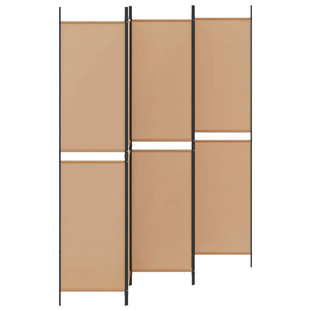 Divisorio Ambienti | Pannello Separatore a 5 Pannelli Beige 250 x 220 cm Tessuto