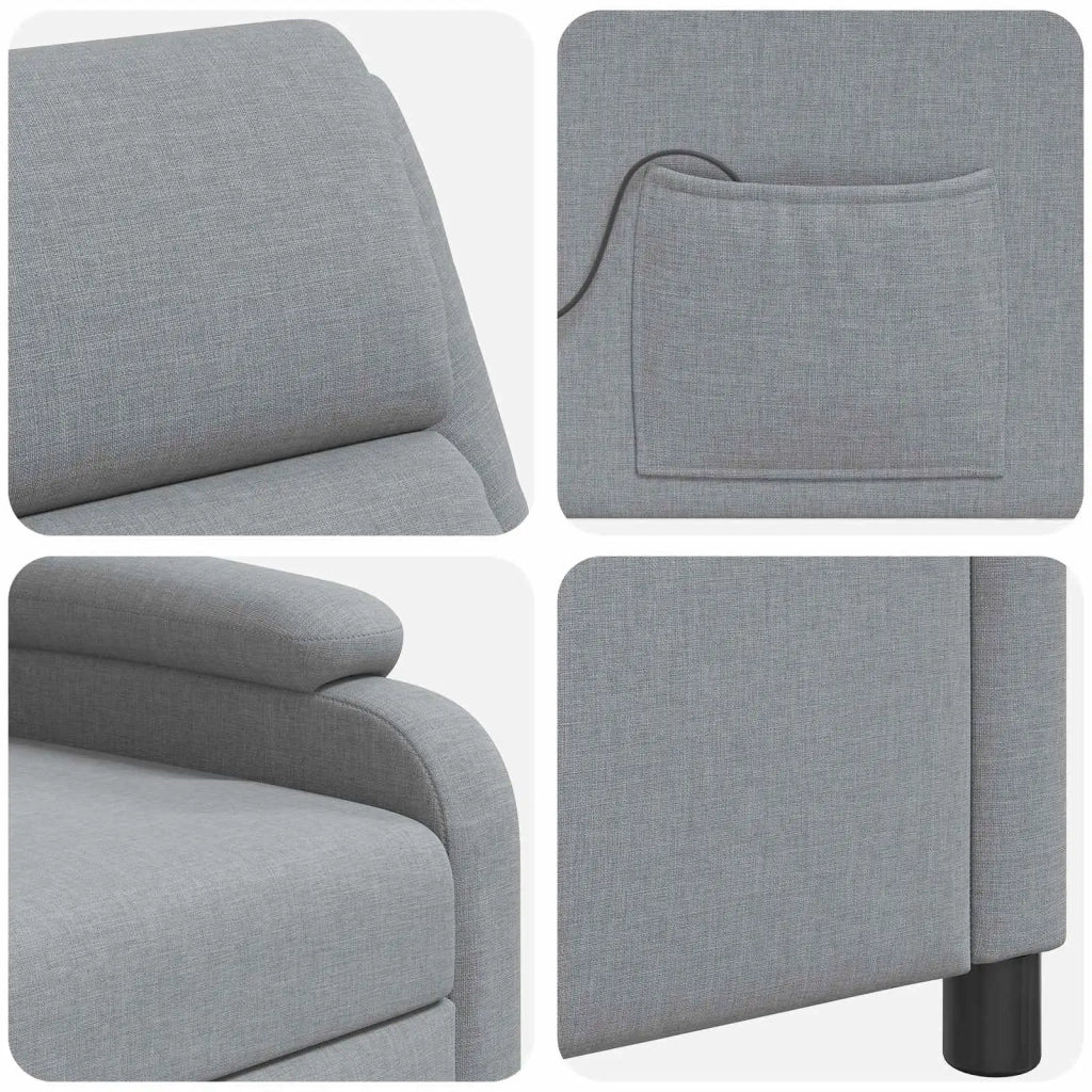 Poltrona Massaggiante Grigio Chiaro Tessuto 42034869