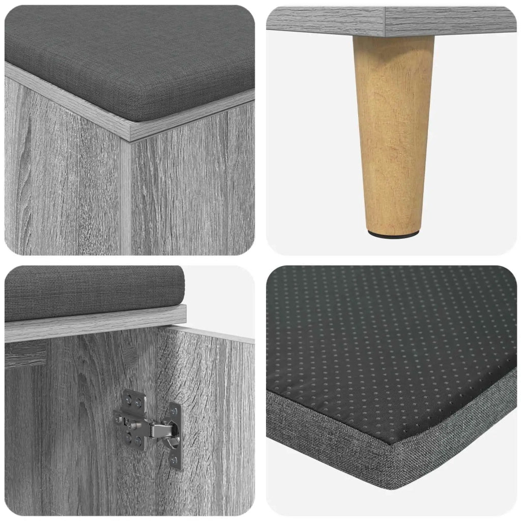 Panca per ingresso con cuscino Sonoma grigia 100 x 38 x 46 cm