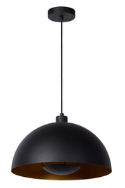 Lampada a sospensione Lucide Siemon nera oro E27 Ø40