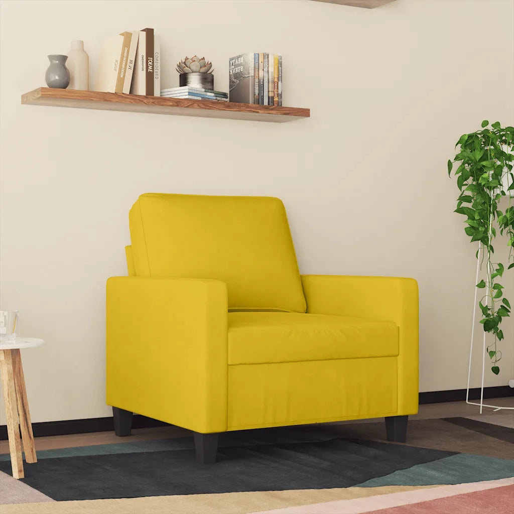 Poltrona-Divano Sedia Giallo 60 cm Velluto 457332