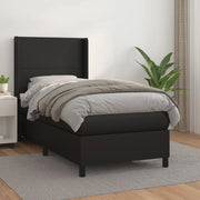 Giroletto a Molle con Materasso-Struttura Letto Nero 90x200 cm in Similpelle 282973