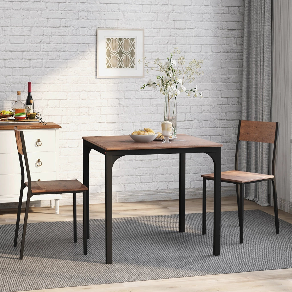 SET PRANZO 70x70x75 cm Marrone in metallo Set da 3 pezzi