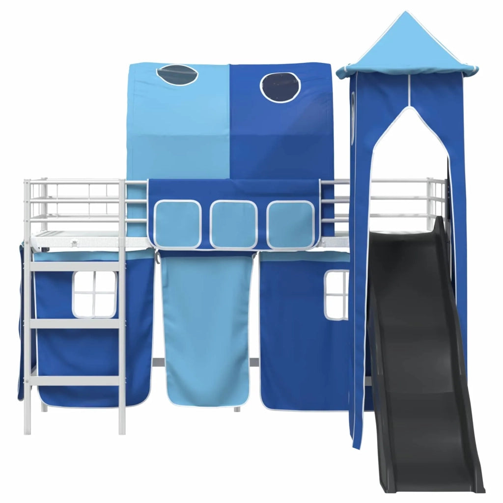 Struttura del letto loft per bambini Bianco e Blu 90 x 190 cm 42020901