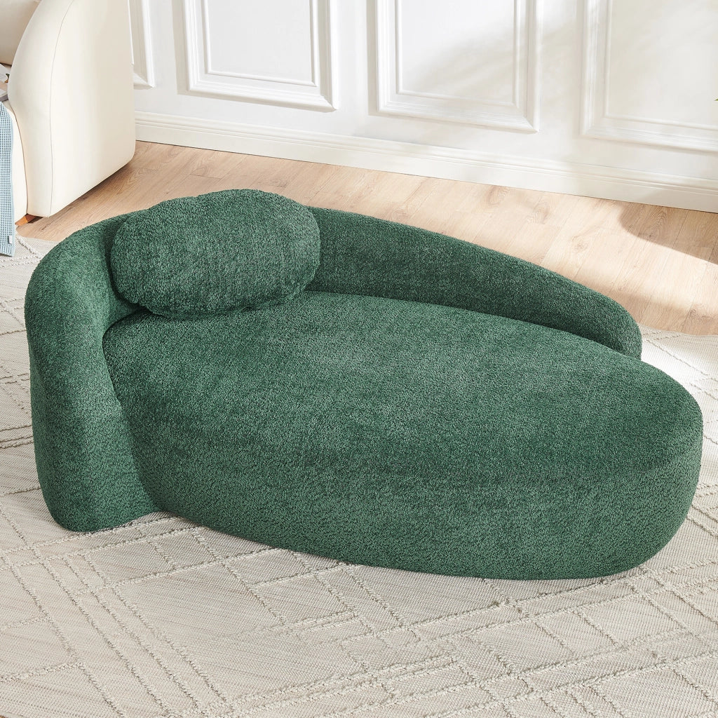Divano Sofa Morbido Velluto Verde con Cuscini ¨C MINIMAL ¨C Tessuto Teddy