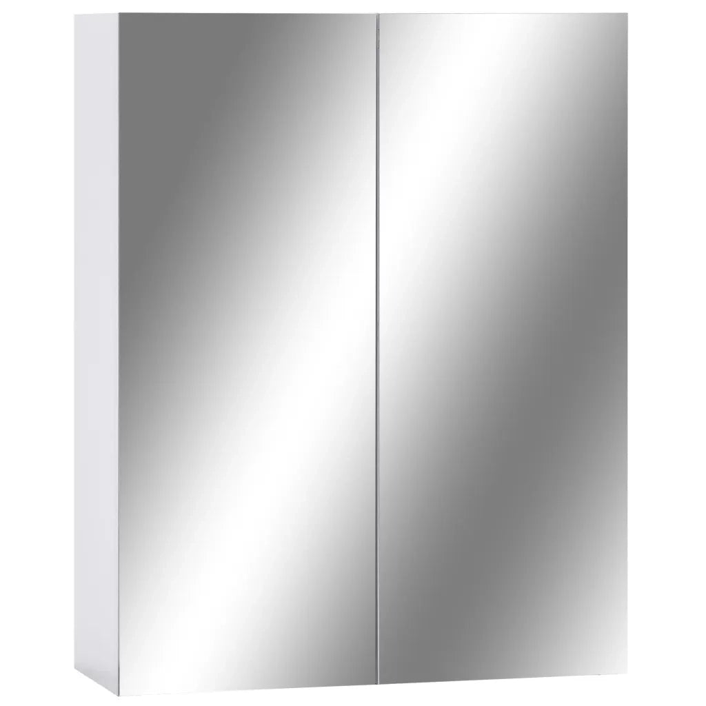 Armadietto a Specchio-Mobile con specchio Bianco 60x15x75 cm in MDF