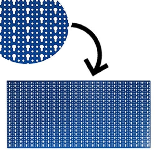 Pannello Espositivo a Fori Asolati Acciaio Verniciato Cm 100X50 Blu