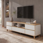 MOBILE TV 175x37x51 cm MDF Bianco e Legno