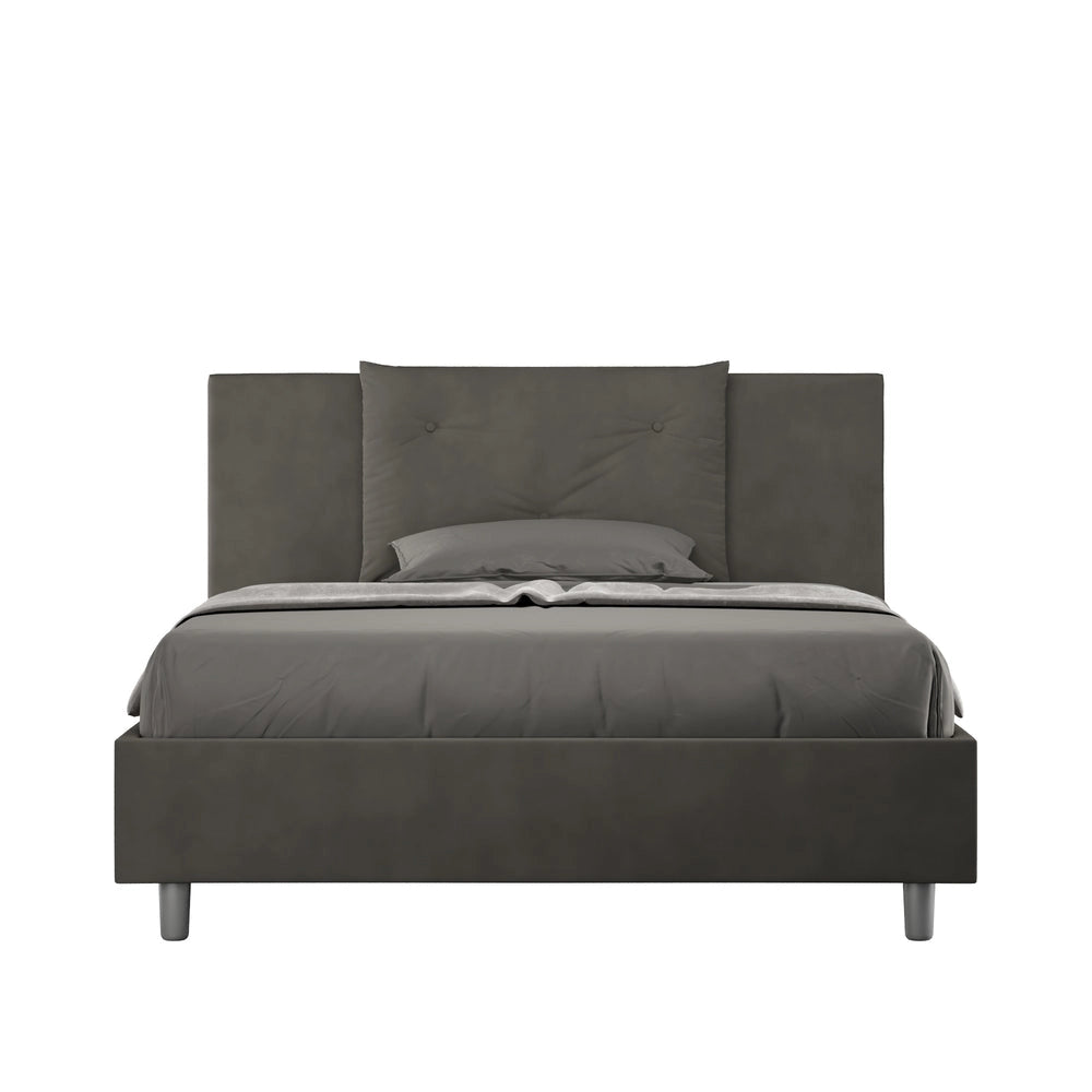 Letto Matrimoniale Extra Large 190x190 cm con Rete e Contenitore Appia Grigio