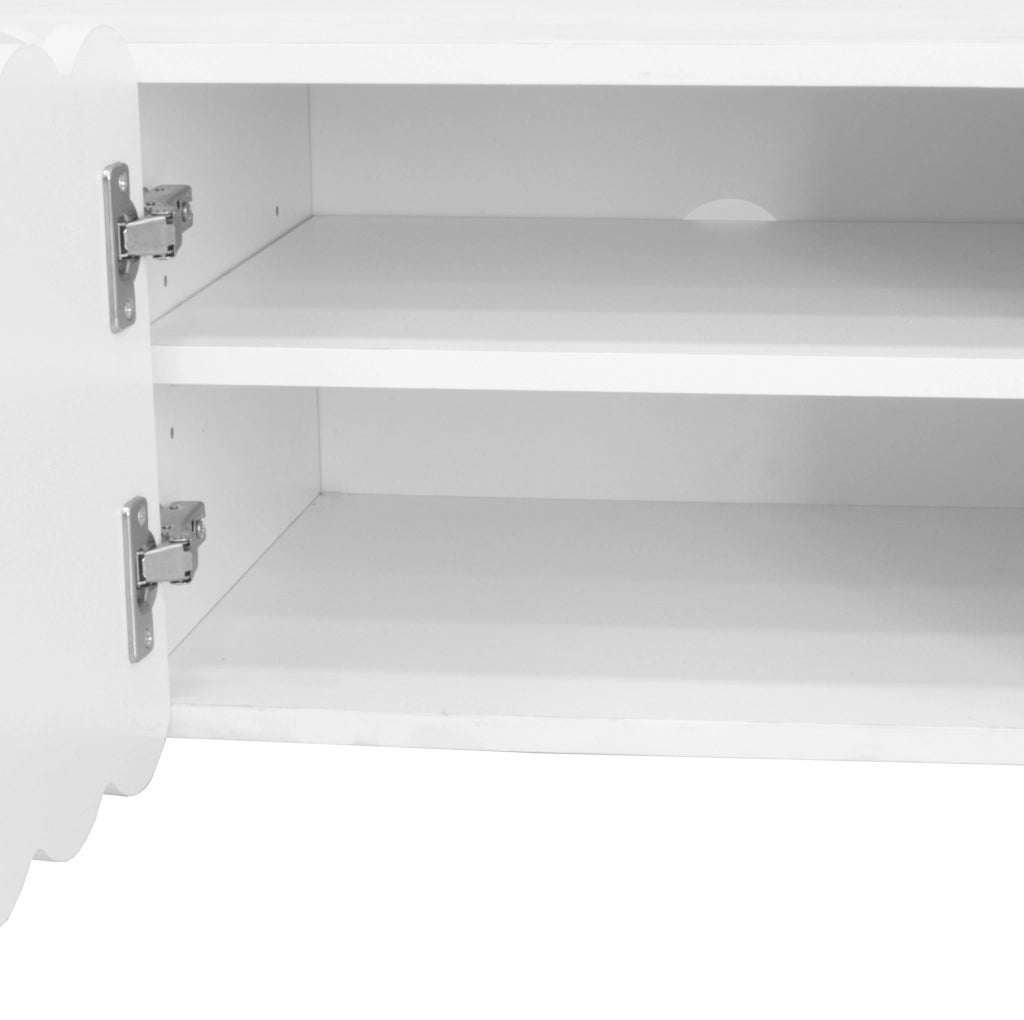 Mobile TV 175x38x37 cm con ante e cassetti in MDF e pannelli di particelle bianco