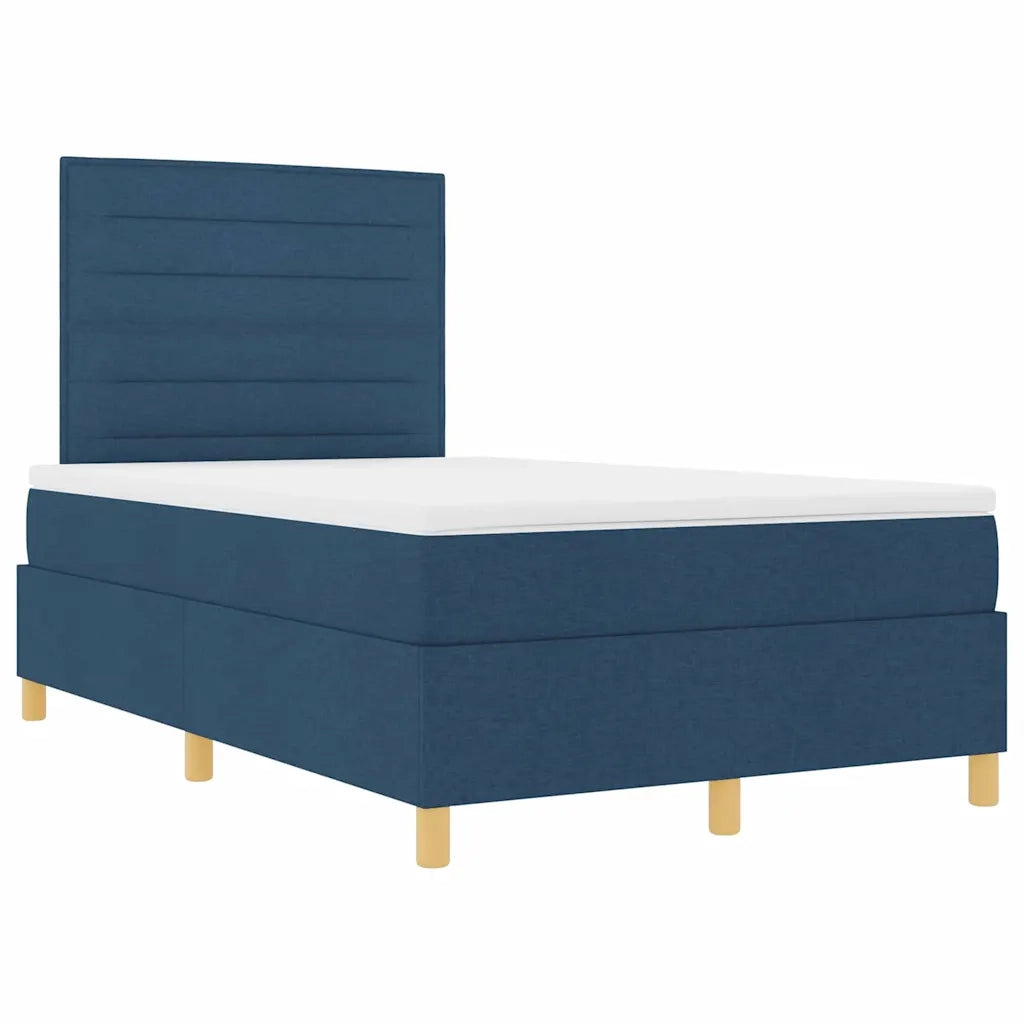 Letto a Sorgente LED con materasso Blu 120 x 200 cm Tessuto