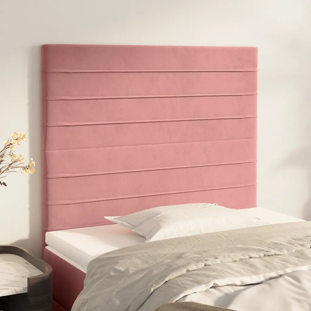 Testiera Rosa 90x5x118/128 cm Velluto 3116513