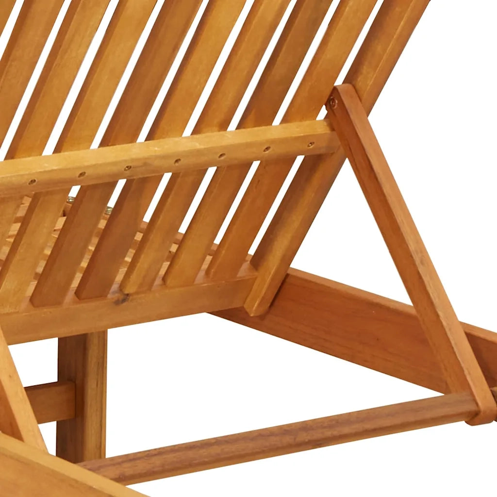 2 pz Lettino Prendisole | Sdraio da giardino | Lettino da sole Marrone Legno di Acacia Massello