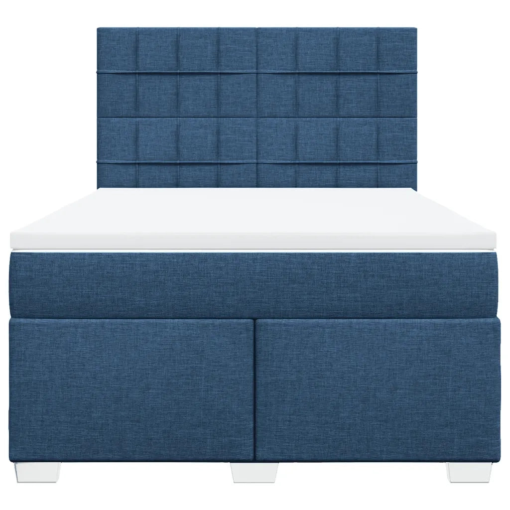 Giroletto a Molle con Materasso Blu 140x200 cm in Tessuto