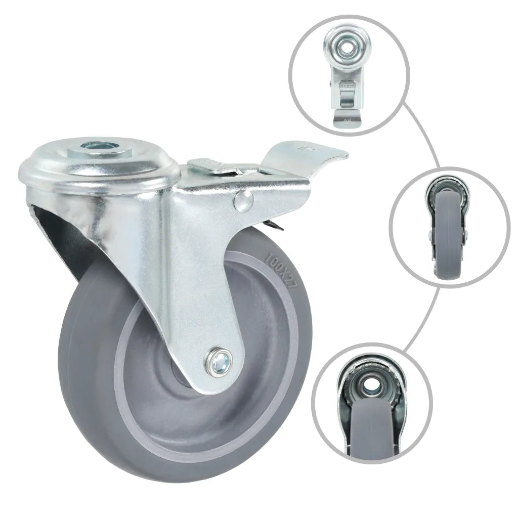 Ruote Girevoli con Foro per Bullone 16 pz 100 mm 277893