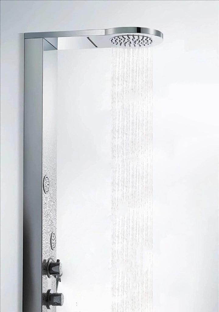 Pannello colonna doccia idromassaggio in acciaio inox lucido Sicena Tingh