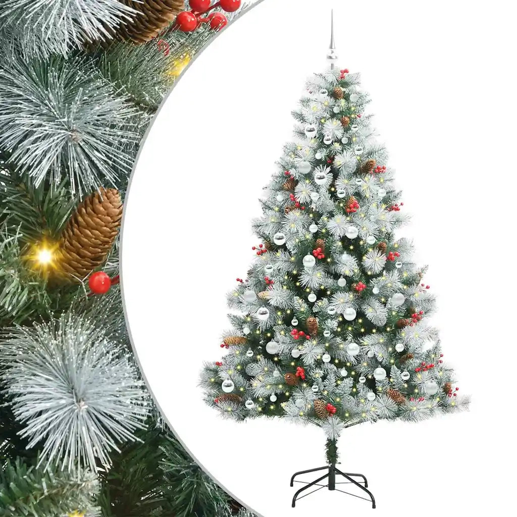 Albero di Natale artificiale Verde e bianco 210 cm 3395193