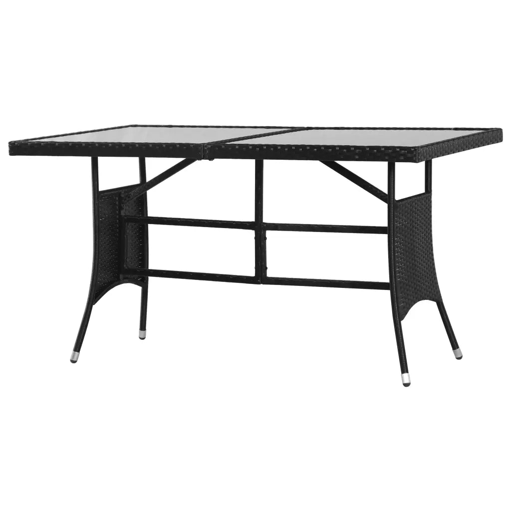 Tavolo da Giardino Nero 140x80x74 cm in Polyrattan 318713