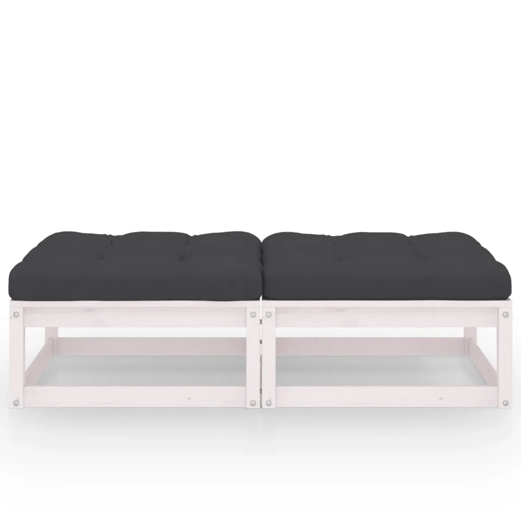 Poggiapiedi da Giardino con Cuscini 2 pz Massello di Pino CFW2117310