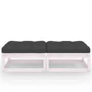 Poggiapiedi da Giardino con Cuscini 2 pz Massello di Pino CFW2117310